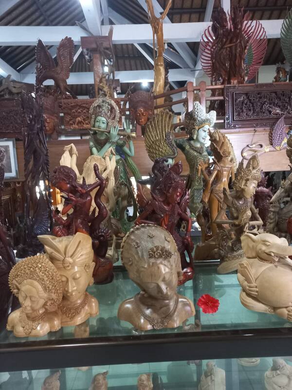 Traditional Bali Wooden Sculptures Mythical Figures Artwork